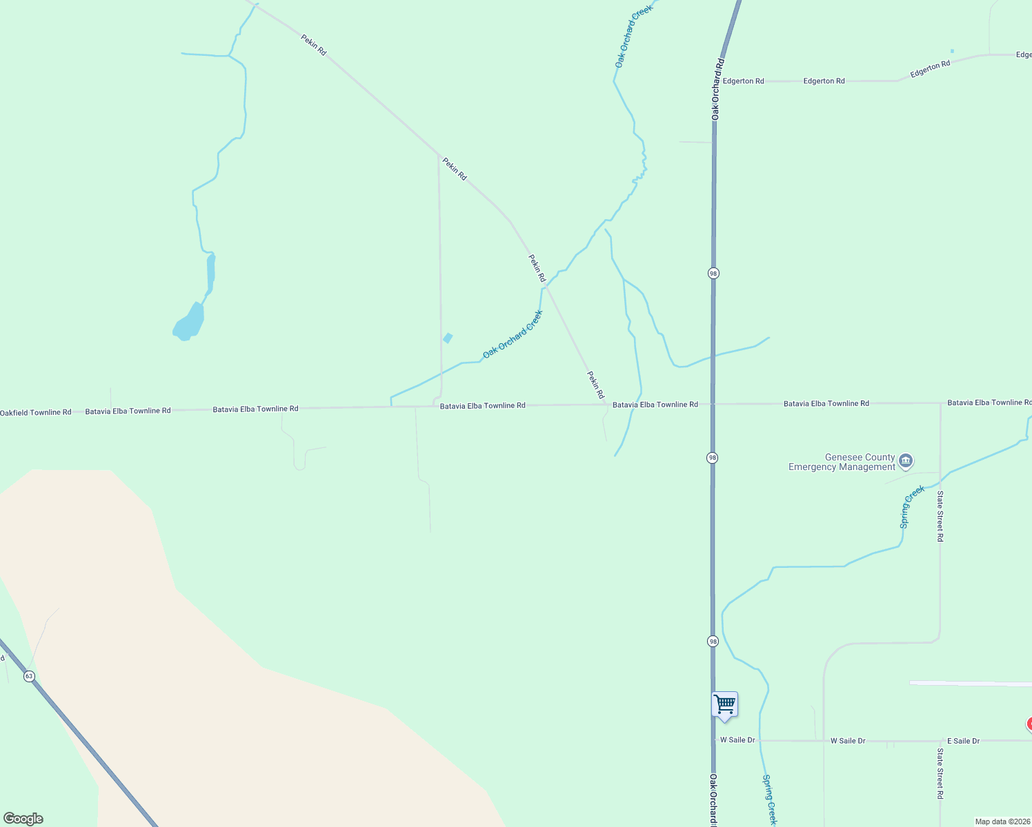 map of restaurants, bars, coffee shops, grocery stores, and more near 4170 Batavia Elba Townline Road in Batavia