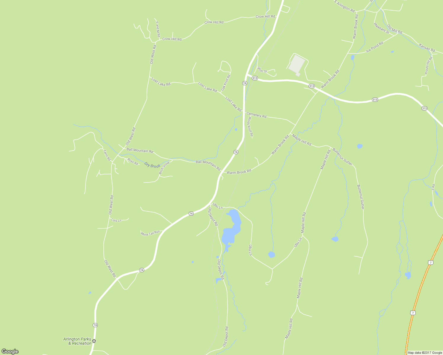 map of restaurants, bars, coffee shops, grocery stores, and more near 34 Bridle Path in Arlington