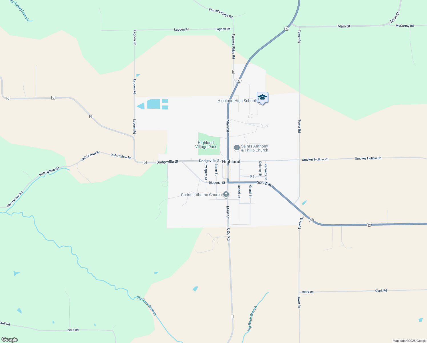 map of restaurants, bars, coffee shops, grocery stores, and more near 529 Stone Street in Highland