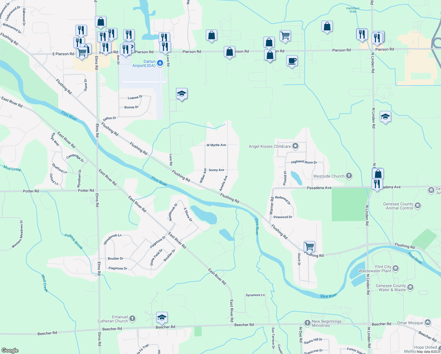 map of restaurants, bars, coffee shops, grocery stores, and more near 3045 Amelia Ave in Flushing