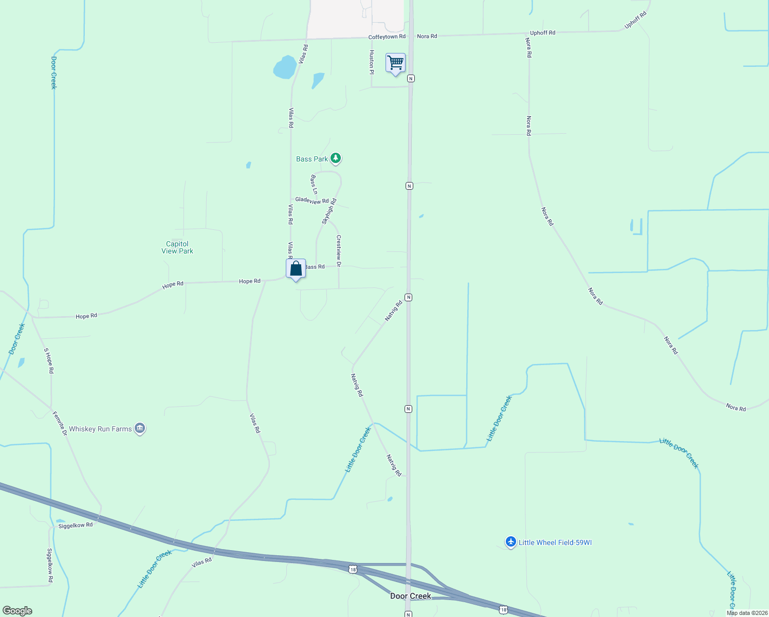 map of restaurants, bars, coffee shops, grocery stores, and more near 3654 Graham-Paige Road in Cottage Grove