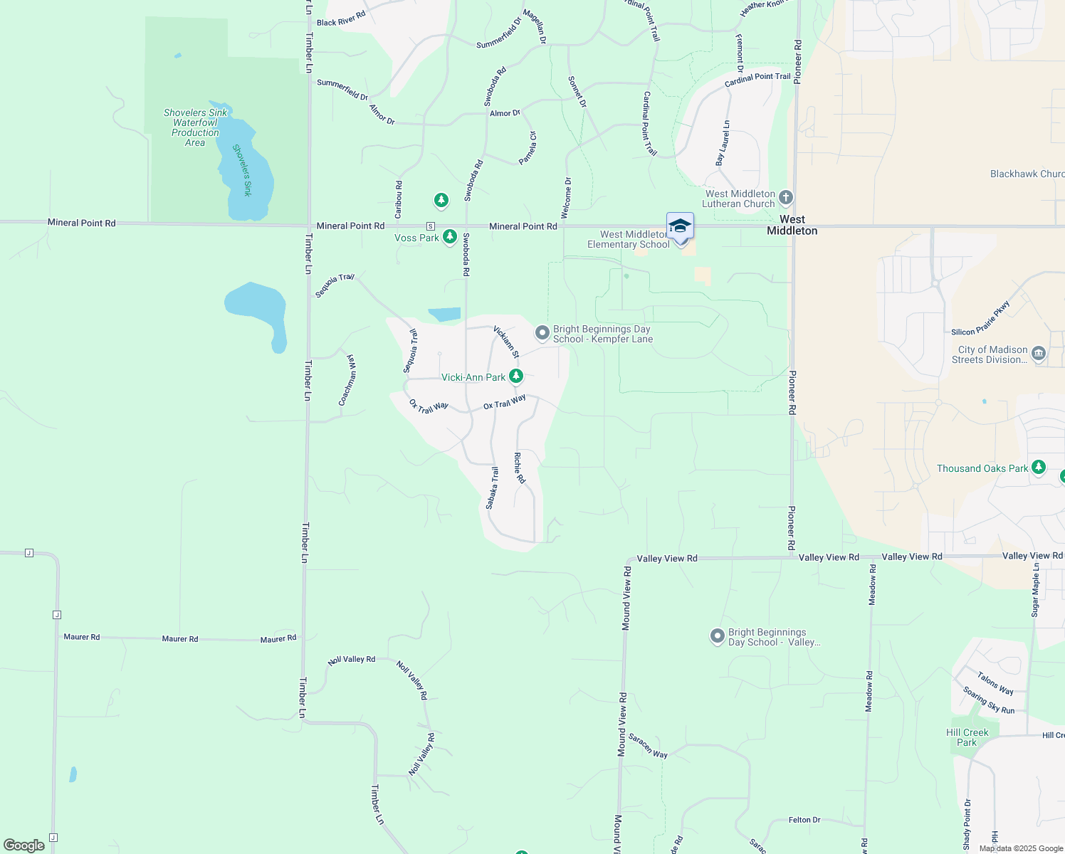 map of restaurants, bars, coffee shops, grocery stores, and more near 3600 Richie Rd in Verona