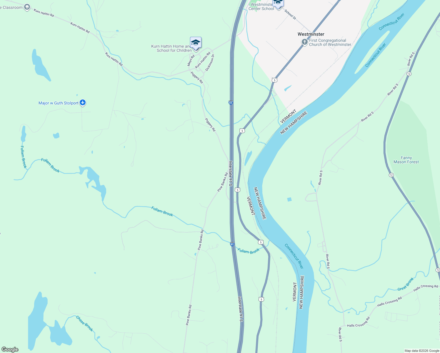 map of restaurants, bars, coffee shops, grocery stores, and more near 2277 Pine Banks Road in Putney
