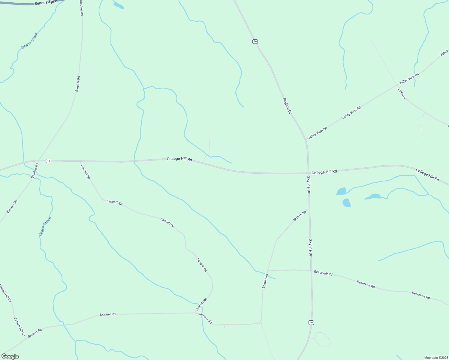 map of restaurants, bars, coffee shops, grocery stores, and more near 6520 College Hill Road in Vernon Center