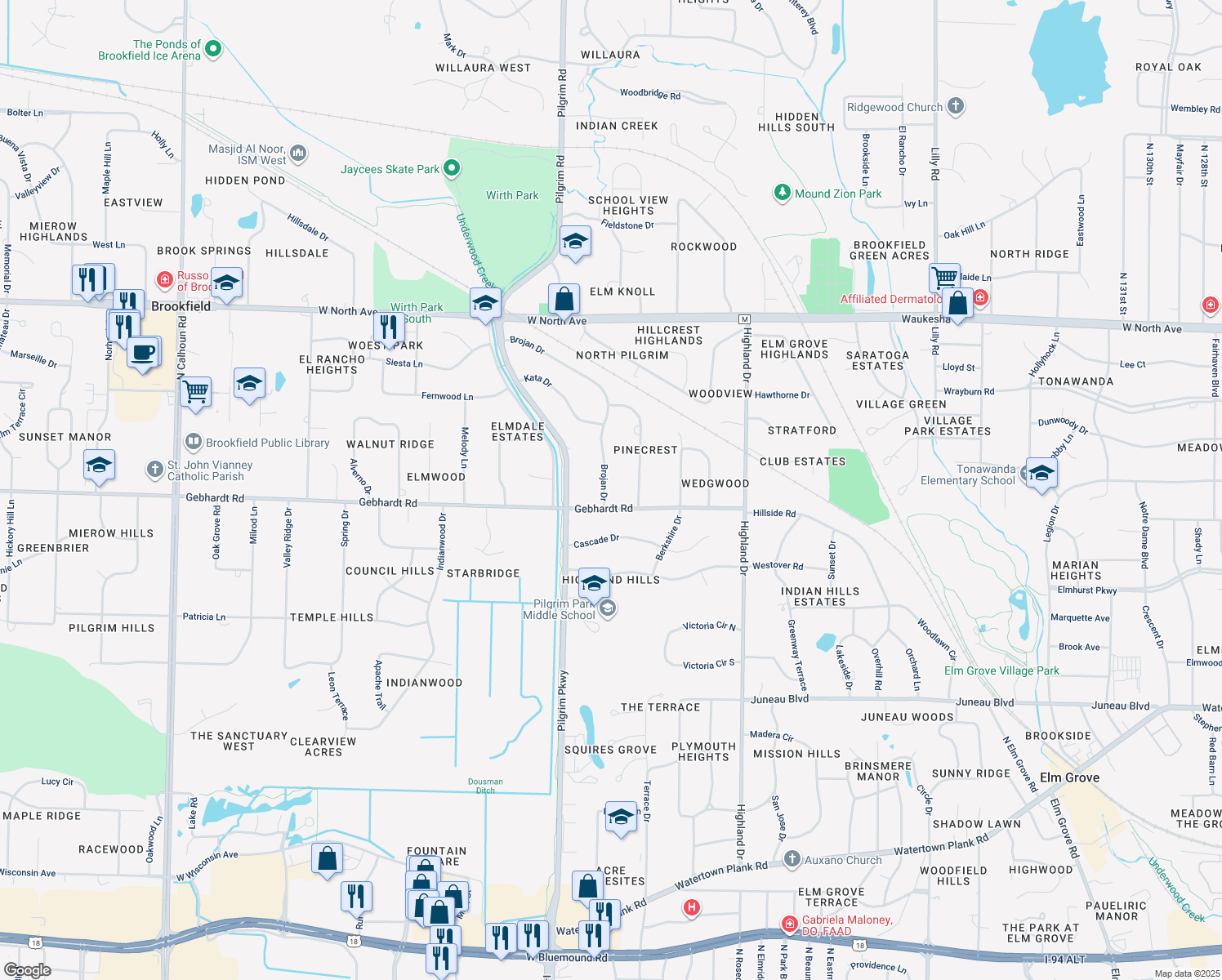 1730 Brojan Drive, Elm Grove WI Walk Score
