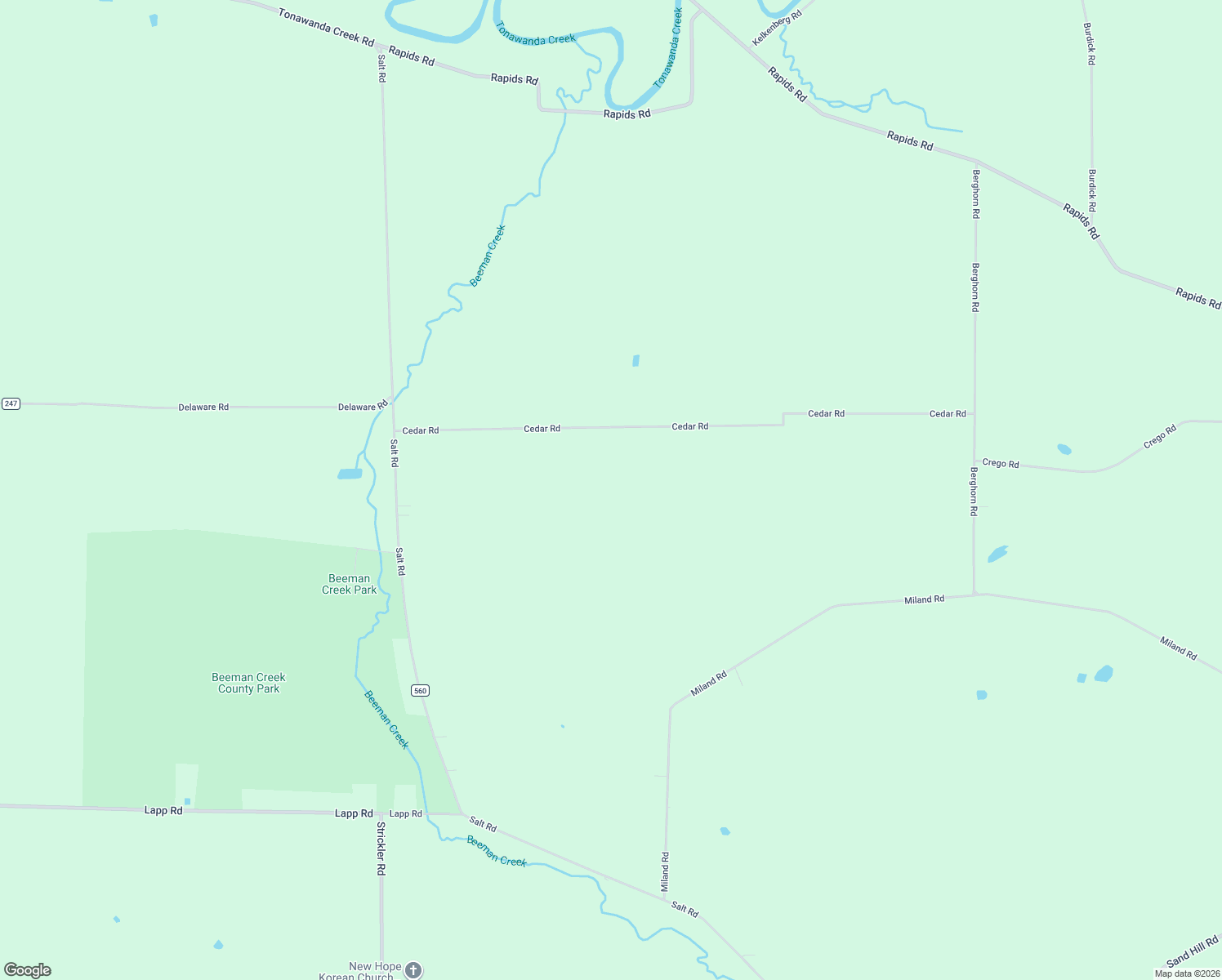 map of restaurants, bars, coffee shops, grocery stores, and more near 10545 Cedar Rd in Clarence Center
