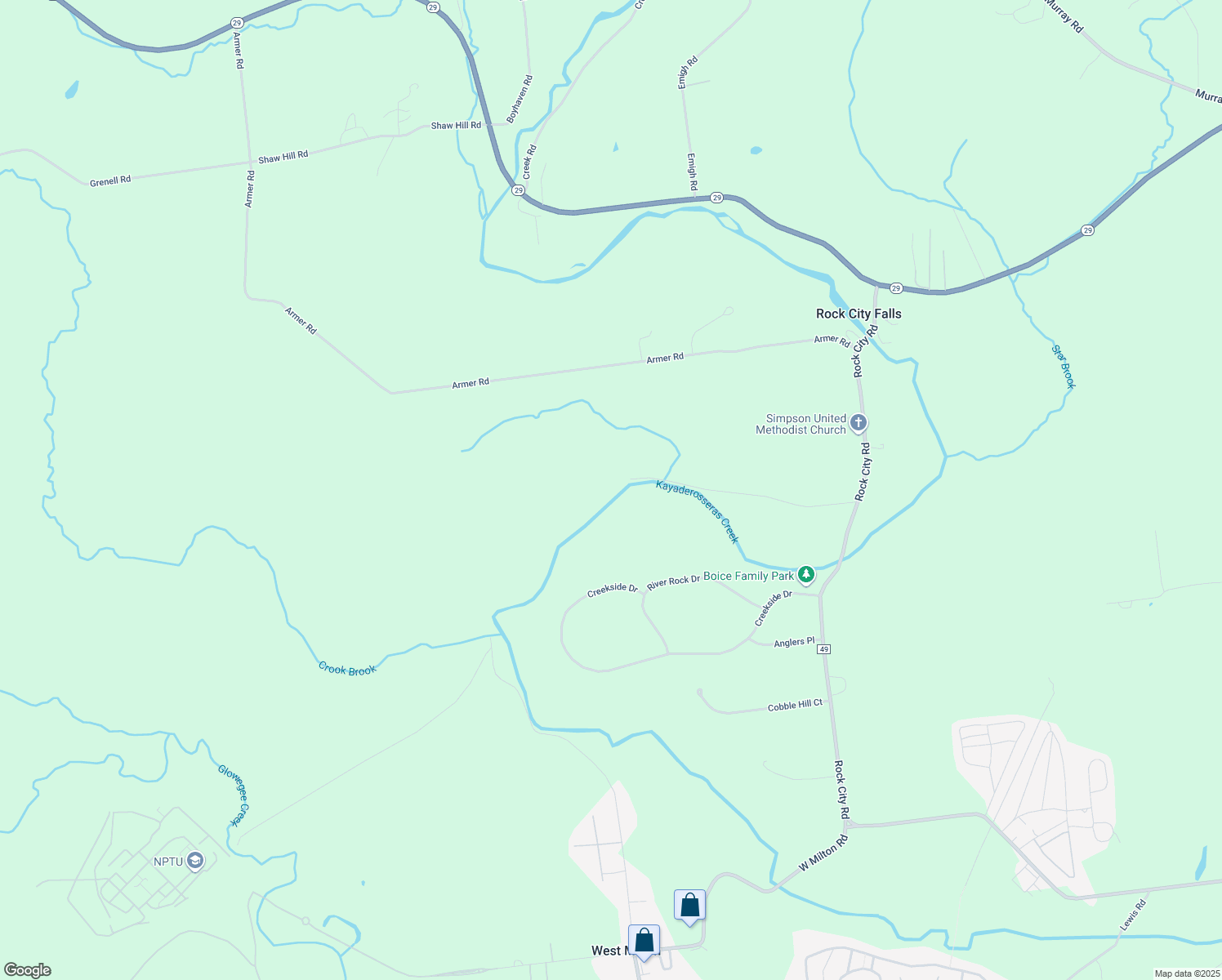 map of restaurants, bars, coffee shops, grocery stores, and more near in Rock City Falls