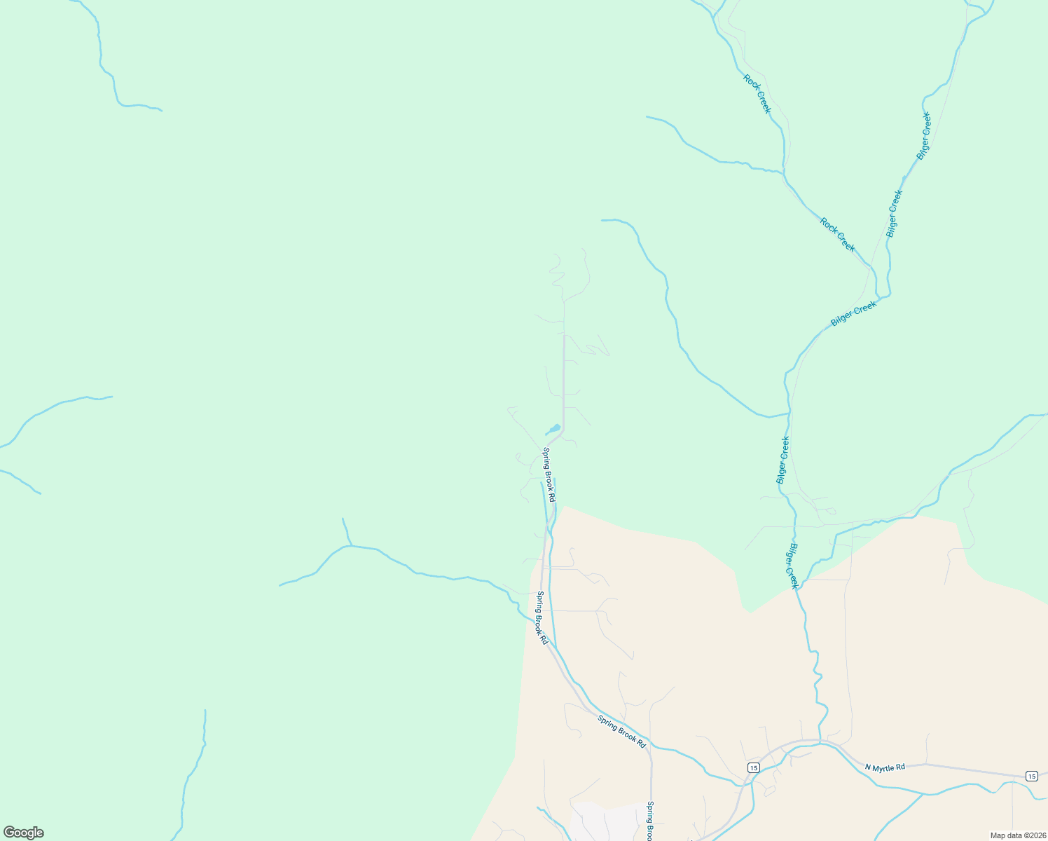 map of restaurants, bars, coffee shops, grocery stores, and more near 1604 Spring Brook Road in Myrtle Creek