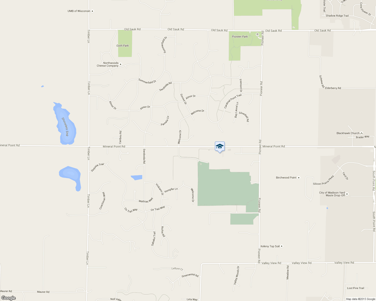 map of restaurants, bars, coffee shops, grocery stores, and more near 7685 West Mineral Point Road in Verona