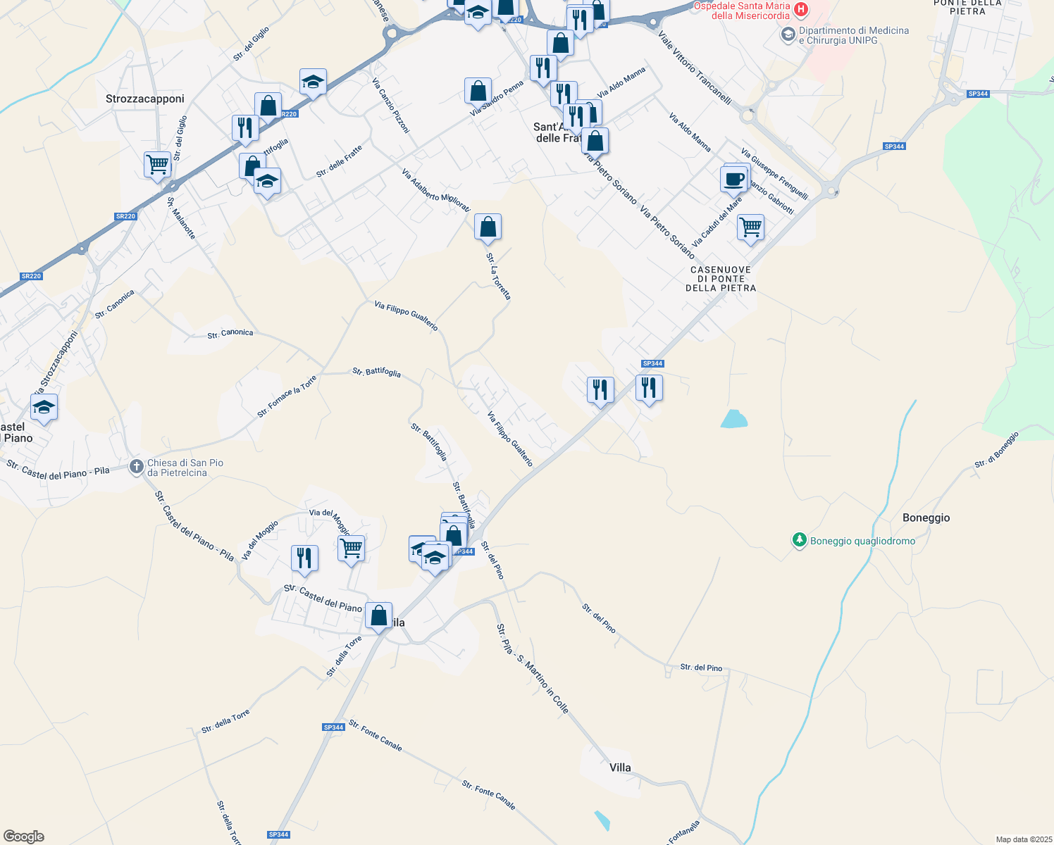 map of restaurants, bars, coffee shops, grocery stores, and more near 16 Via R. Lillacci in Sant'Andrea delle Fratte