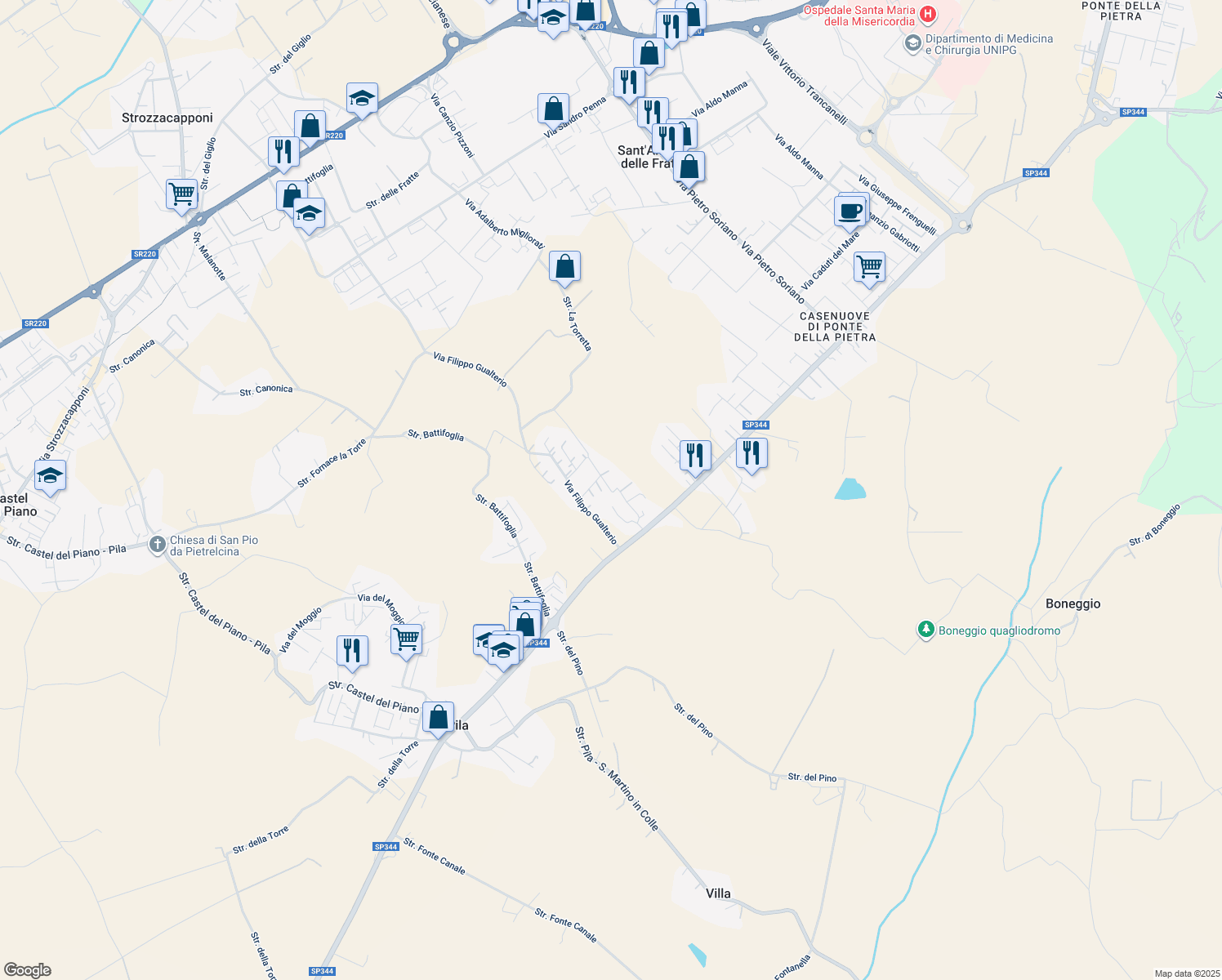 map of restaurants, bars, coffee shops, grocery stores, and more near 16 Via R. Lillacci in Sant'Andrea delle Fratte