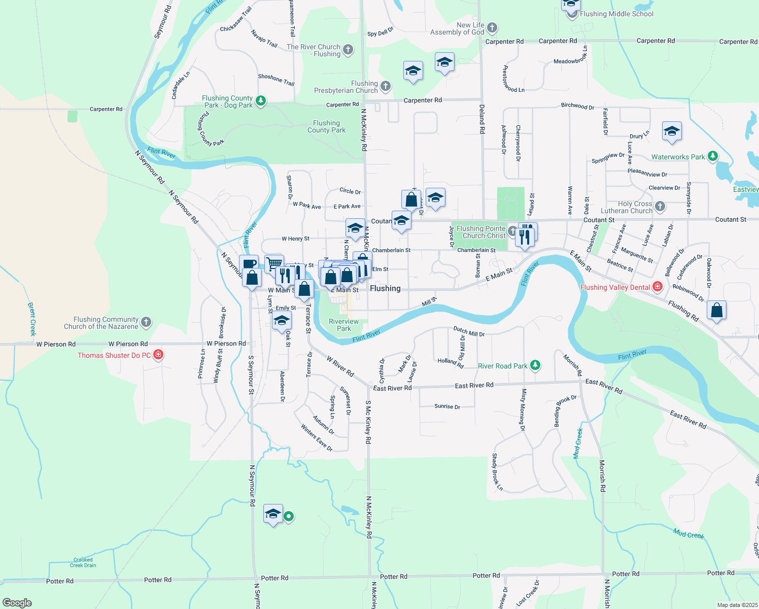 map of restaurants, bars, coffee shops, grocery stores, and more near 315 Mill Street in Flushing