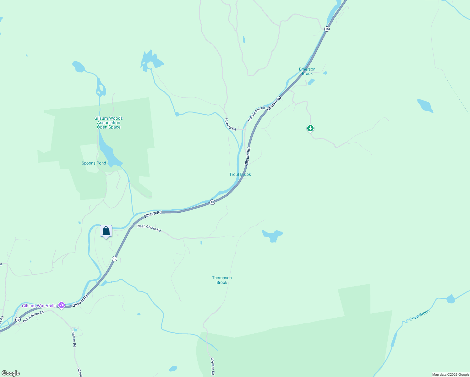 map of restaurants, bars, coffee shops, grocery stores, and more near 843 Gilsum Road in Gilsum