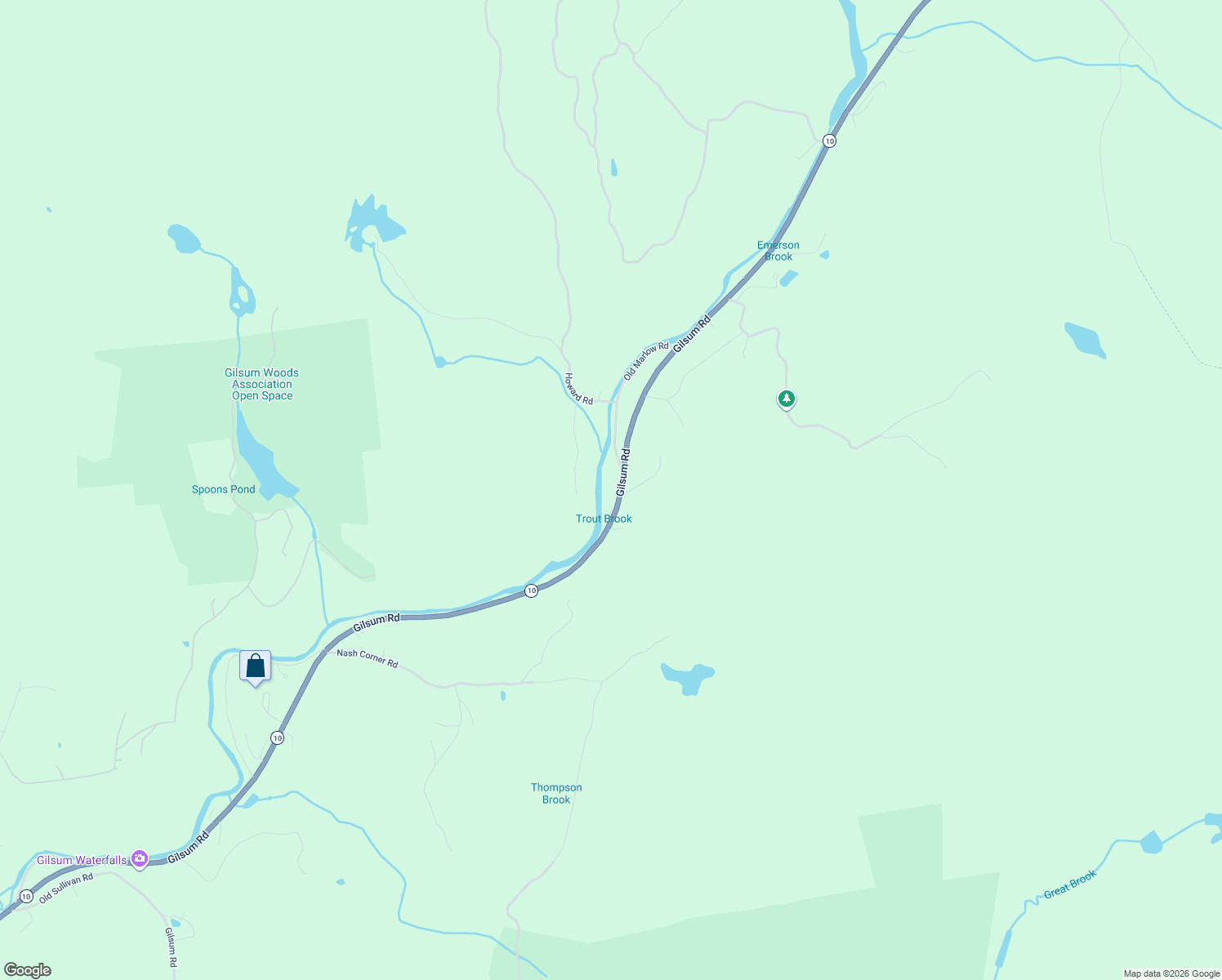 map of restaurants, bars, coffee shops, grocery stores, and more near 843 Gilsum Road in Gilsum