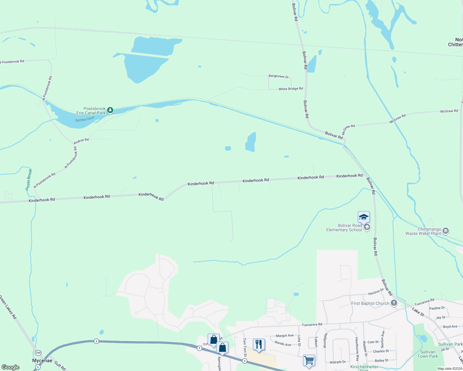 map of restaurants, bars, coffee shops, grocery stores, and more near 1370 Kinderhook Rd in Chittenango