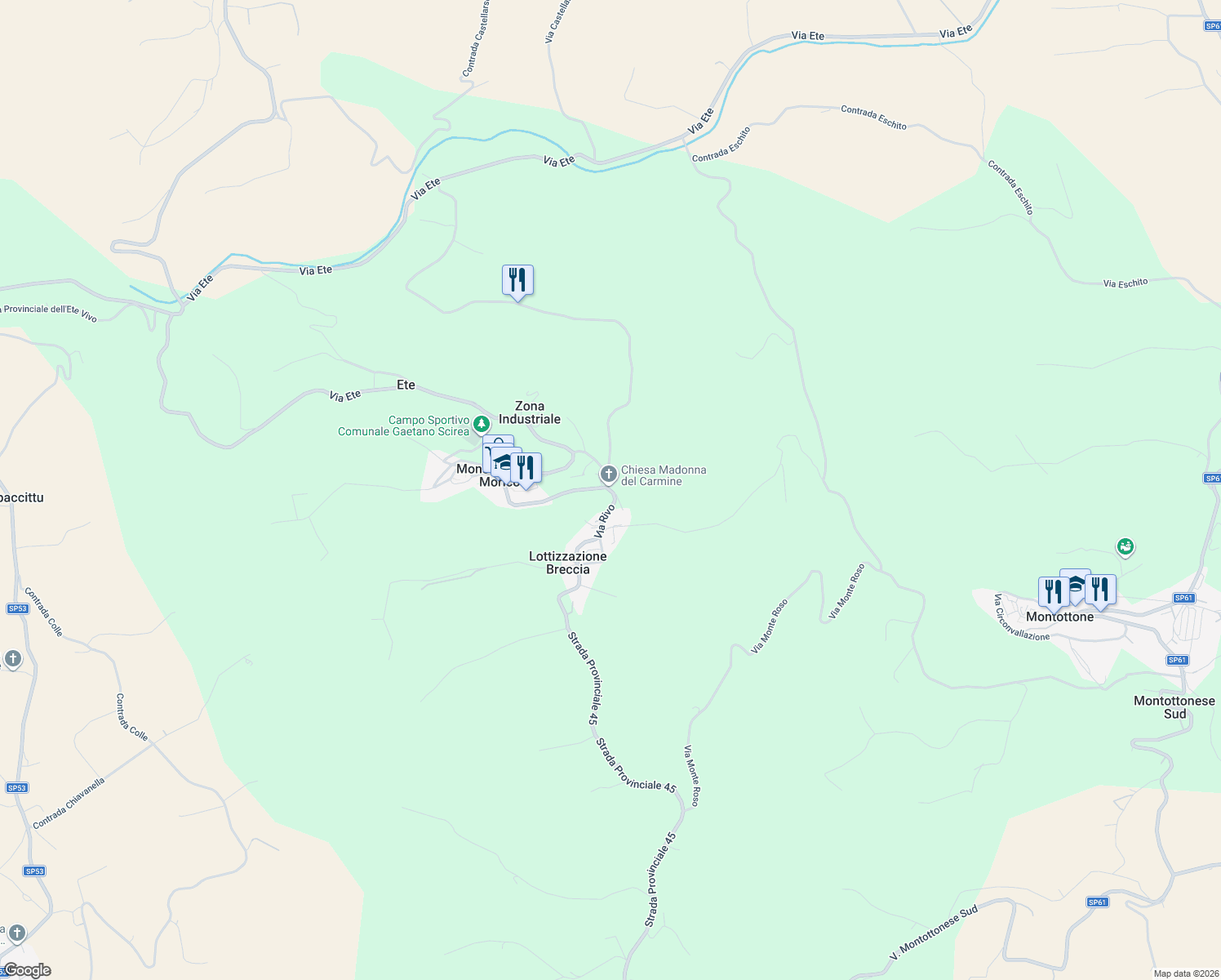 map of restaurants, bars, coffee shops, grocery stores, and more near in Provincia di Fermo