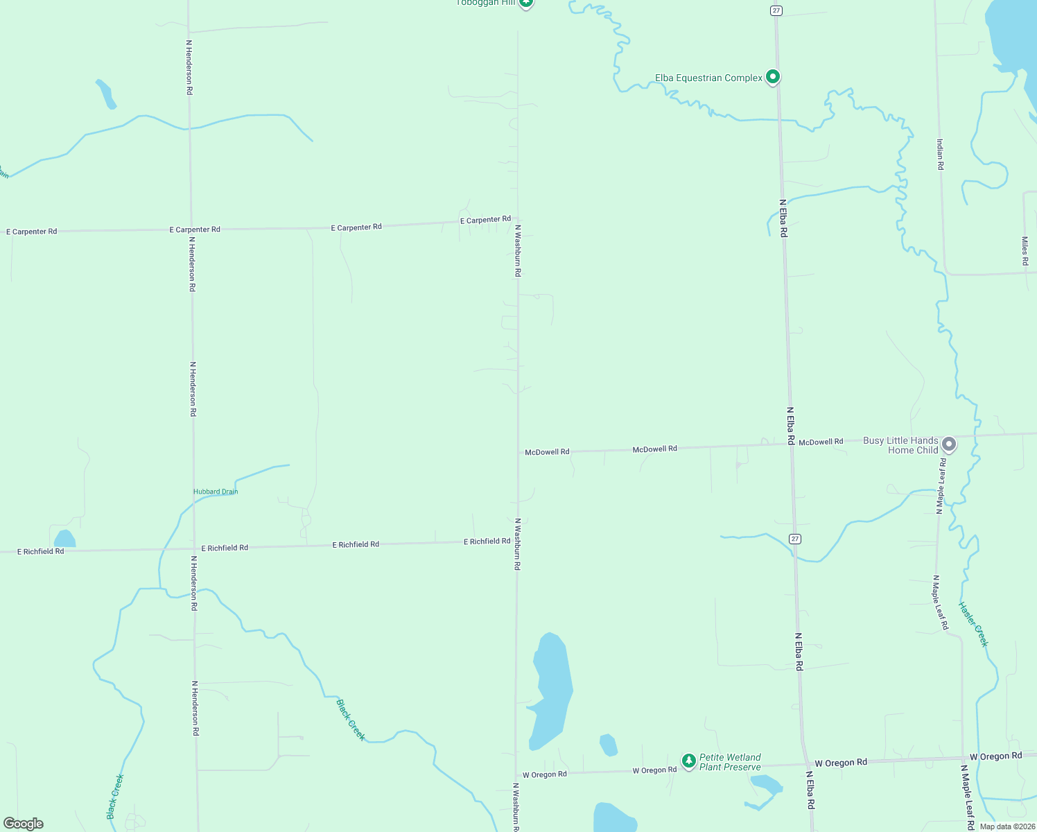 map of restaurants, bars, coffee shops, grocery stores, and more near 4268 N Washburn Rd in Davison