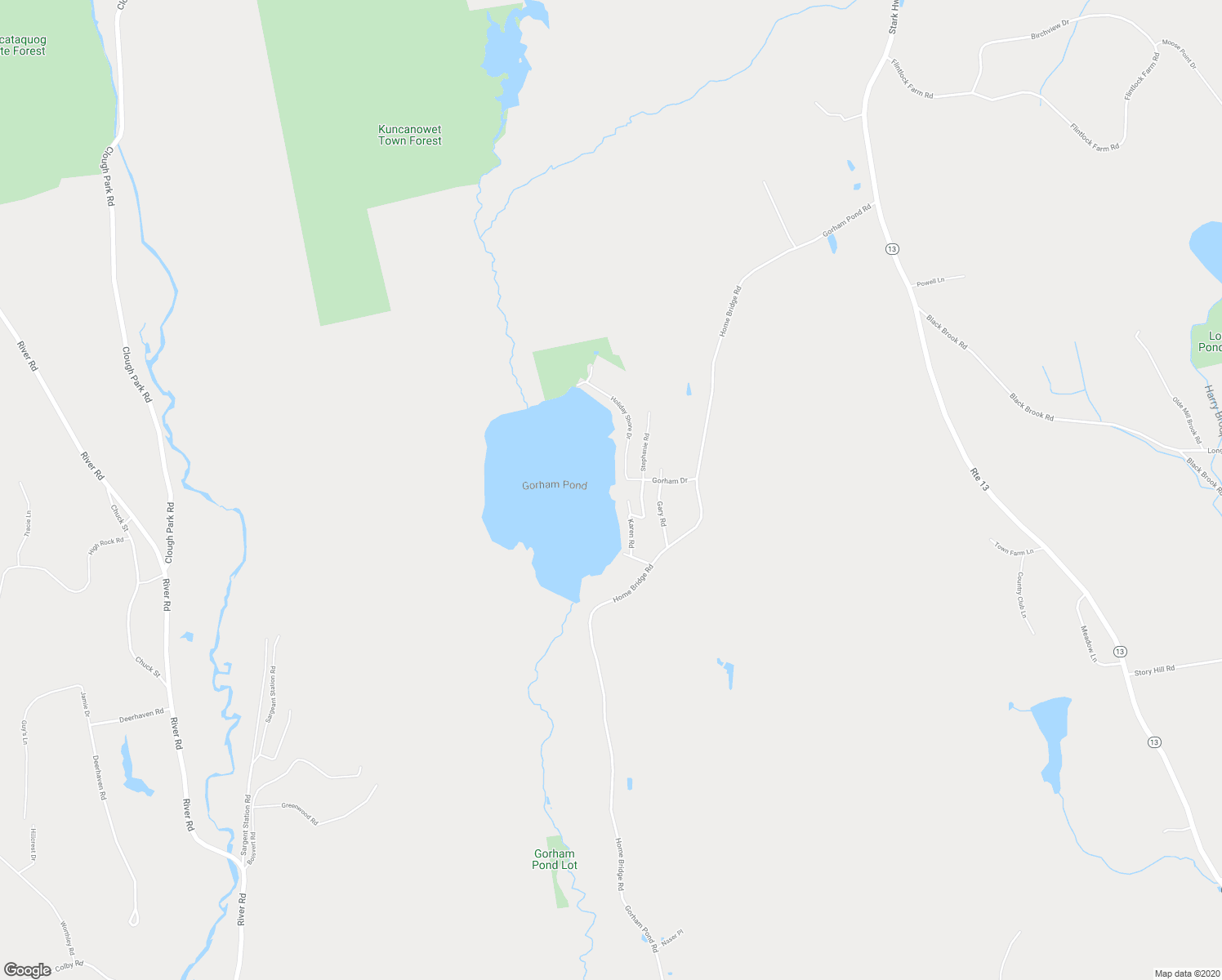 map of restaurants, bars, coffee shops, grocery stores, and more near 20 Gorham Drive in Dunbarton