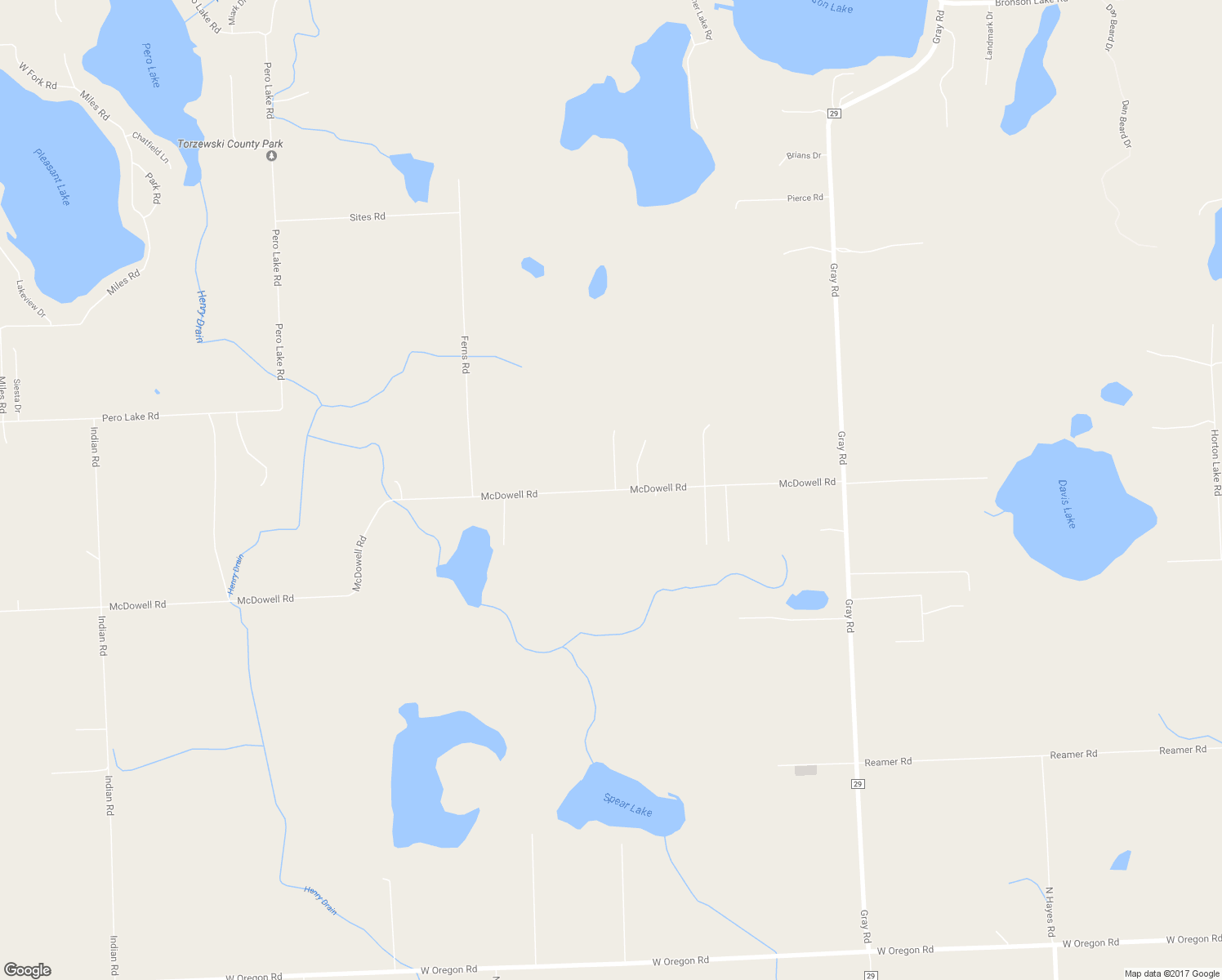 map of restaurants, bars, coffee shops, grocery stores, and more near 4280 McDowell Road in Lapeer