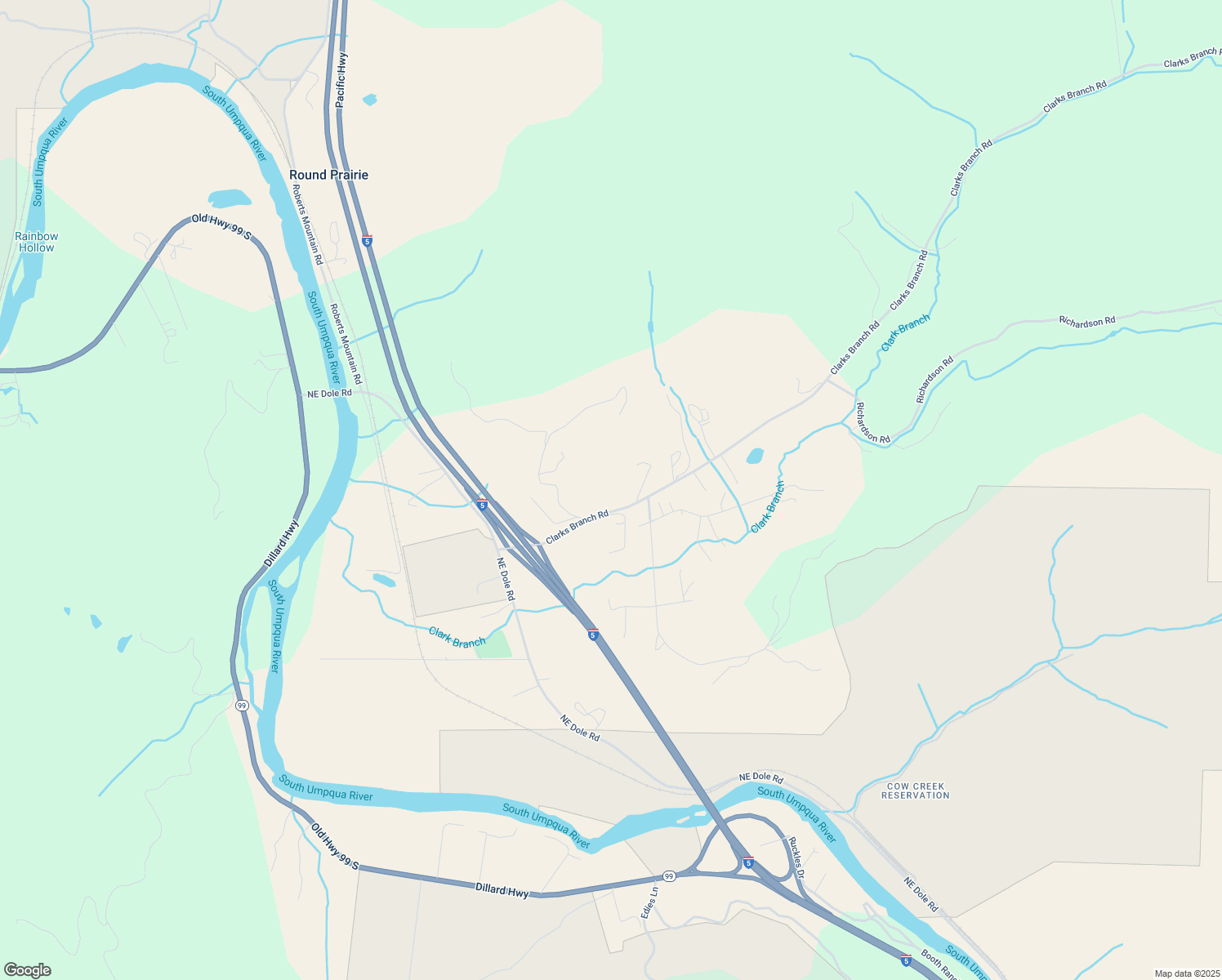 map of restaurants, bars, coffee shops, grocery stores, and more near 364 Horizon Lane in Myrtle Creek