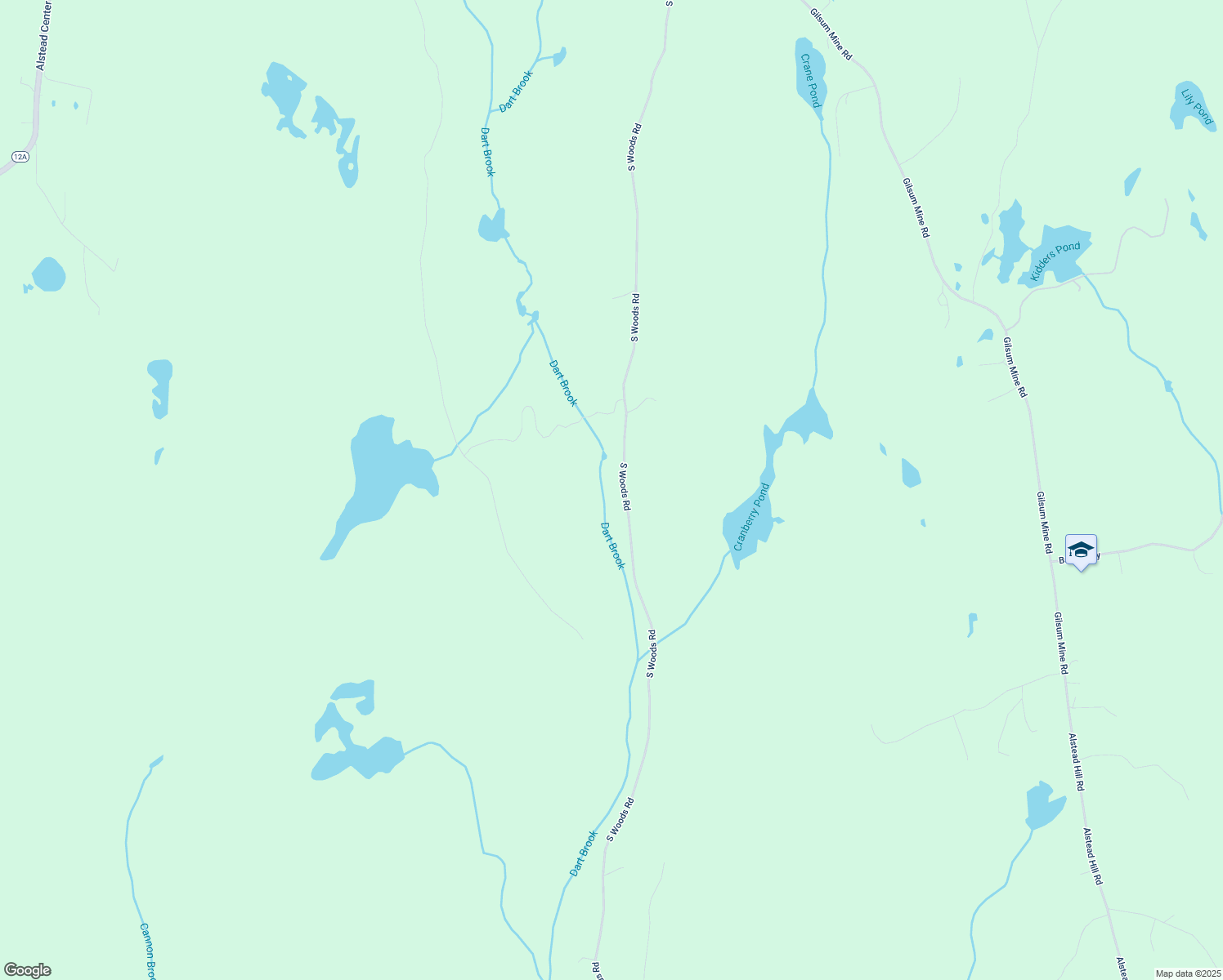 map of restaurants, bars, coffee shops, grocery stores, and more near 410 South Woods Road in Alstead