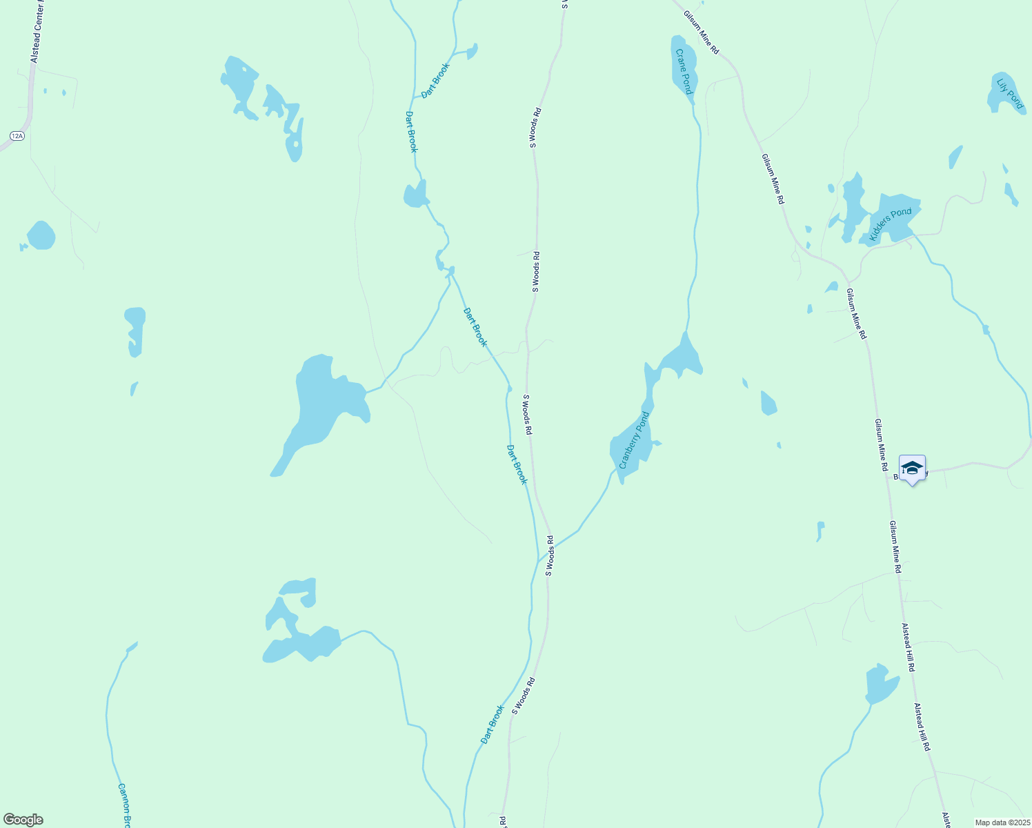 map of restaurants, bars, coffee shops, grocery stores, and more near 410 South Woods Road in Alstead