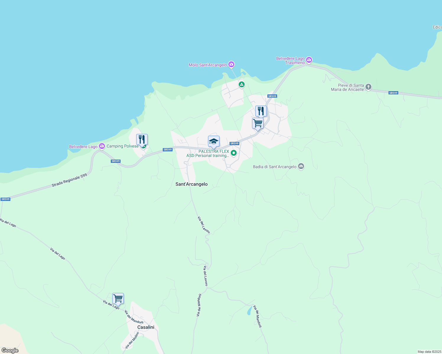 map of restaurants, bars, coffee shops, grocery stores, and more near 4 Via Cenaioli in Sant'Arcangelo