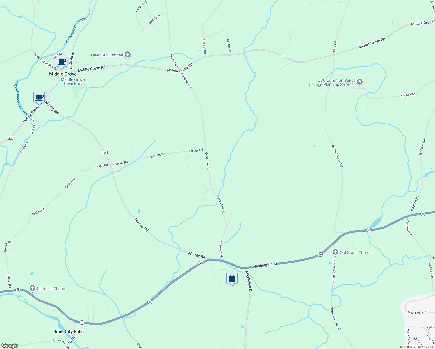 map of restaurants, bars, coffee shops, grocery stores, and more near 470 Sodeman Road in Middle Grove