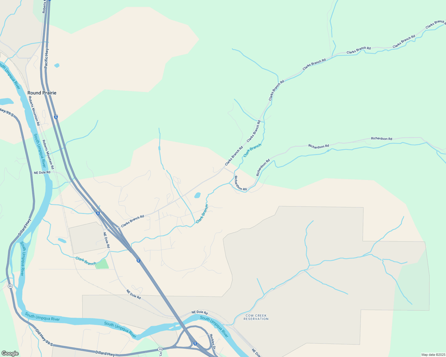 map of restaurants, bars, coffee shops, grocery stores, and more near 151 Richardson Road in Myrtle Creek