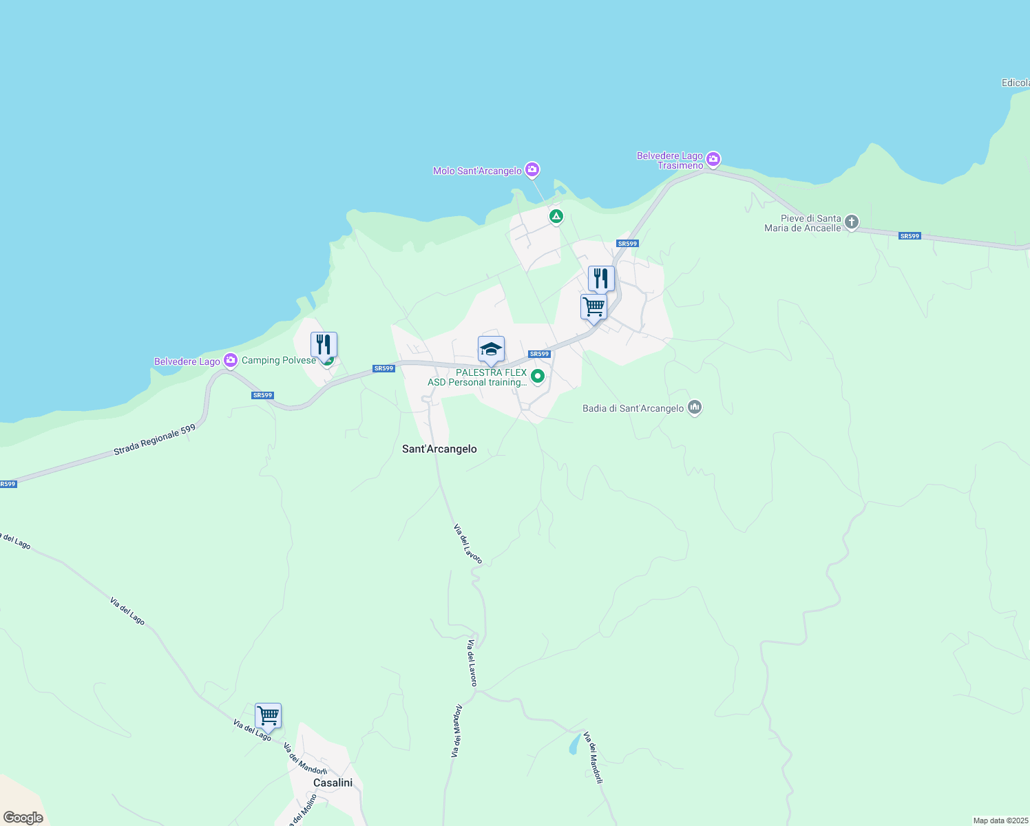 map of restaurants, bars, coffee shops, grocery stores, and more near 4 Via Cenaioli in Sant'Arcangelo