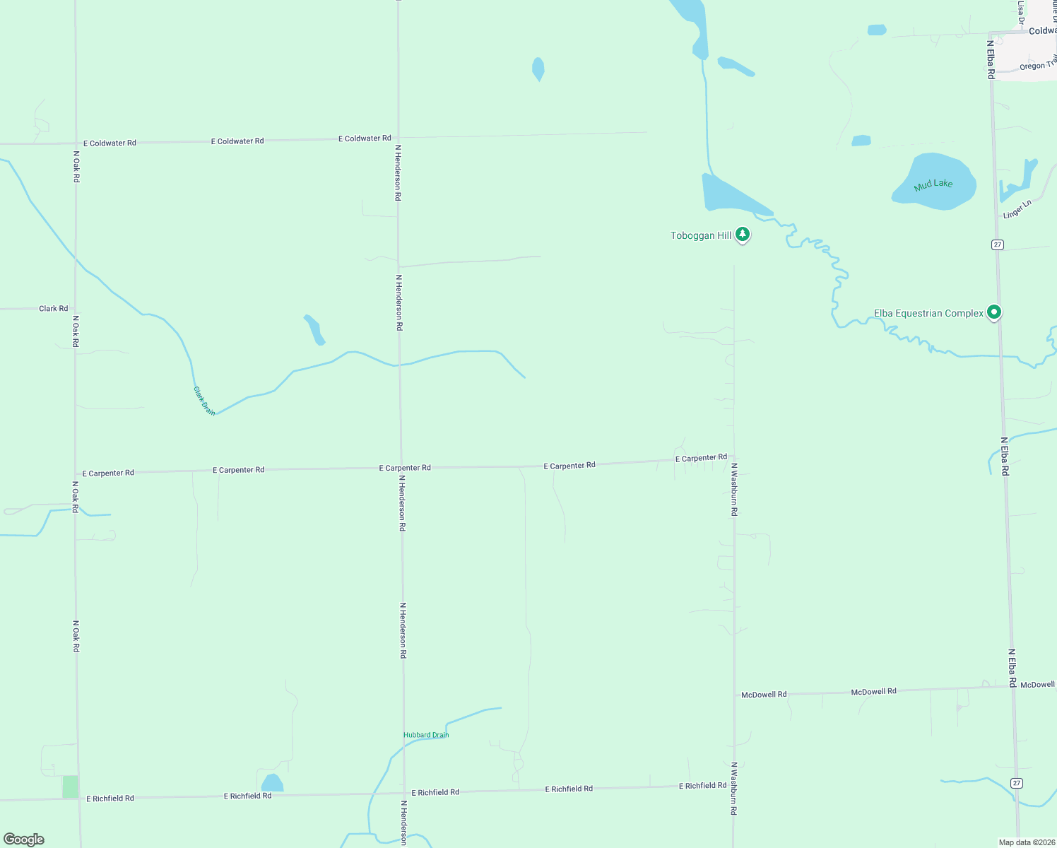 map of restaurants, bars, coffee shops, grocery stores, and more near 12181 East Carpenter Road in Davison