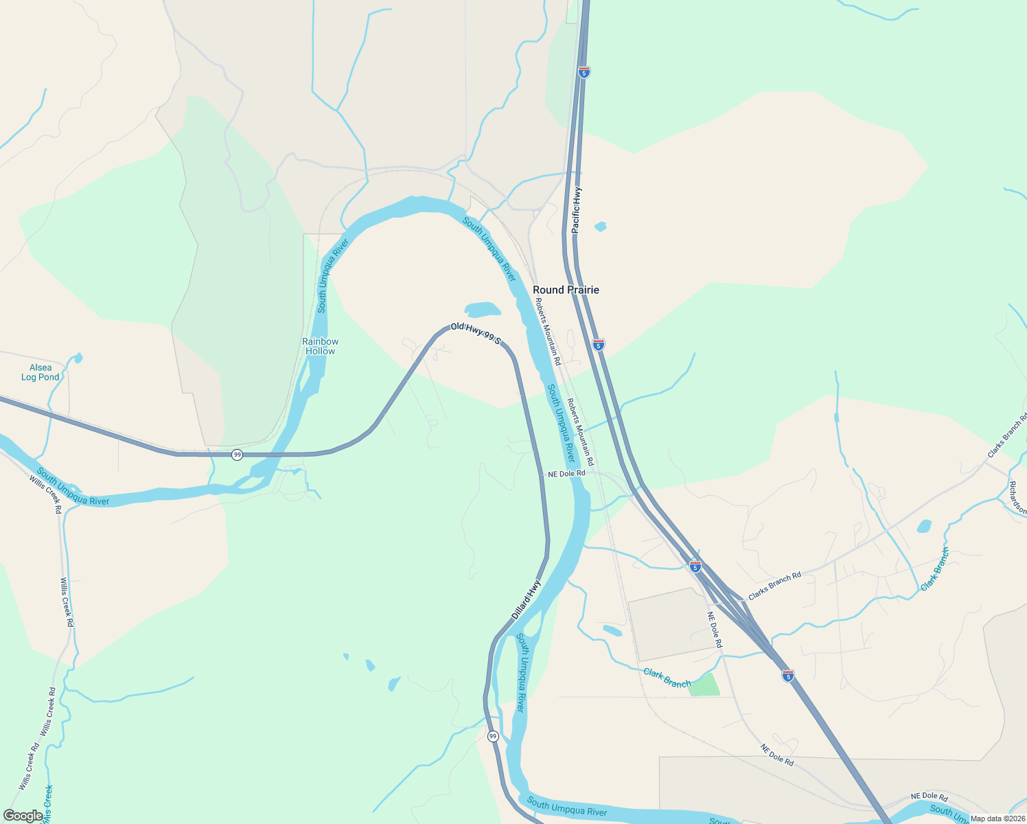 map of restaurants, bars, coffee shops, grocery stores, and more near 13471 Old Highway 99 South in Myrtle Creek