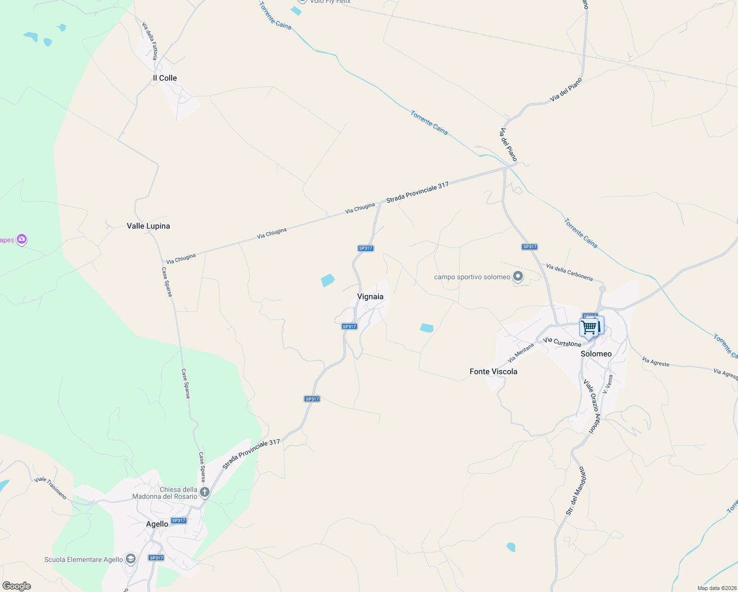 map of restaurants, bars, coffee shops, grocery stores, and more near 5 Via delle Messi in Vignaia