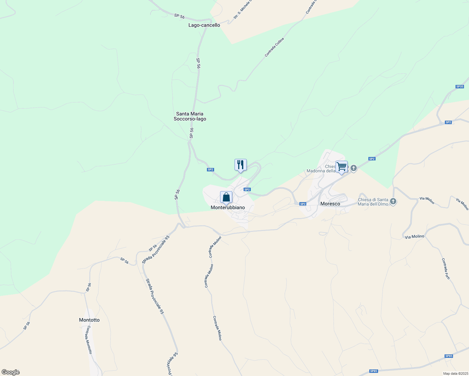 map of restaurants, bars, coffee shops, grocery stores, and more near in Monterubbiano