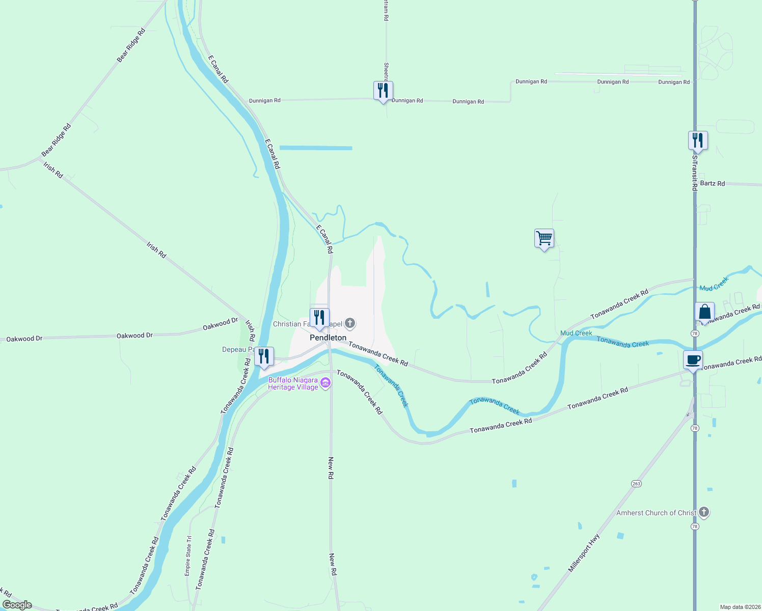 map of restaurants, bars, coffee shops, grocery stores, and more near 6975 Hidden Oak Dr in Lockport