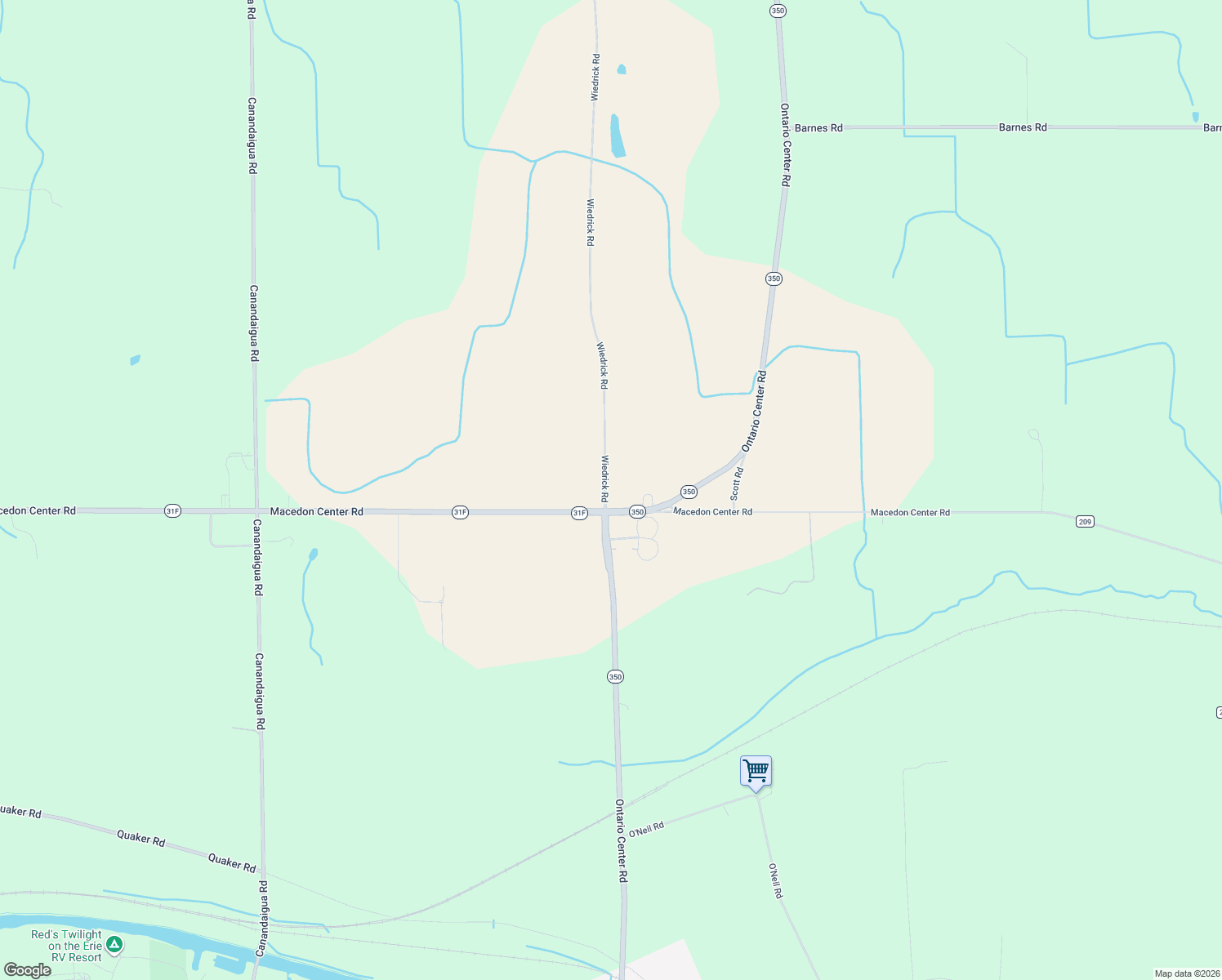 map of restaurants, bars, coffee shops, grocery stores, and more near 2444 Wiedrick Road in Walworth