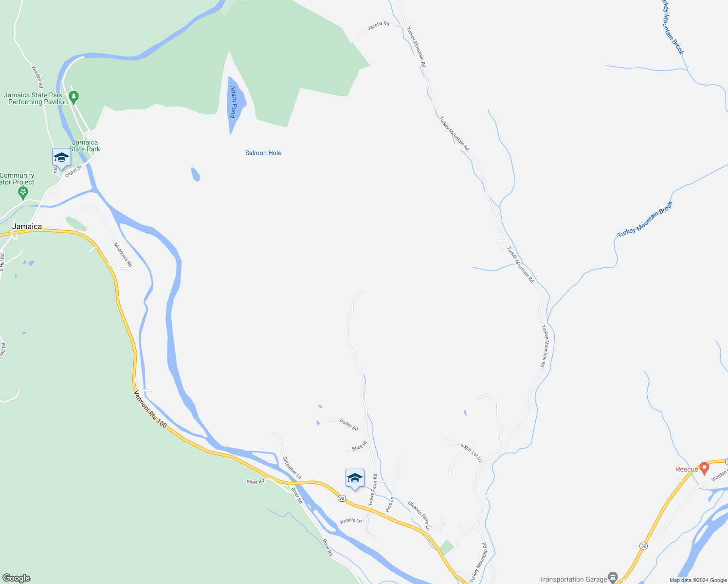 map of restaurants, bars, coffee shops, grocery stores, and more near 662 Howe Farm Road in Jamaica