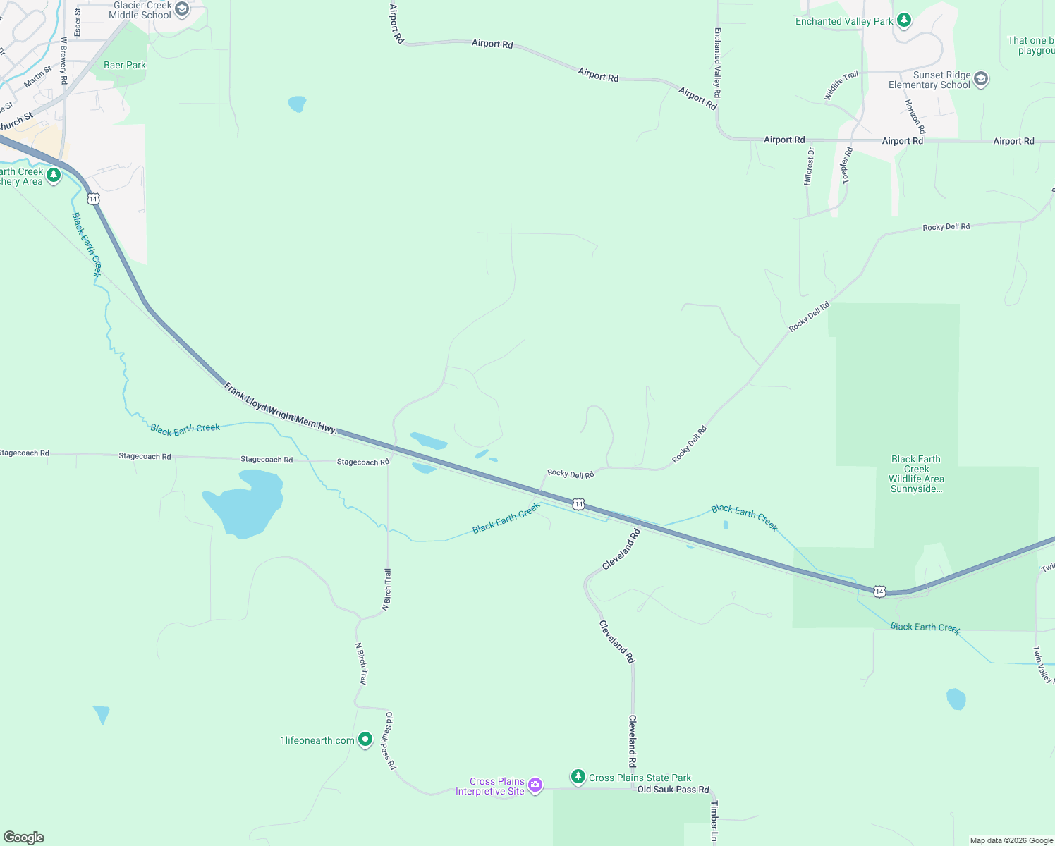 map of restaurants, bars, coffee shops, grocery stores, and more near 4494 Oak Valley Rd in Cross Plains