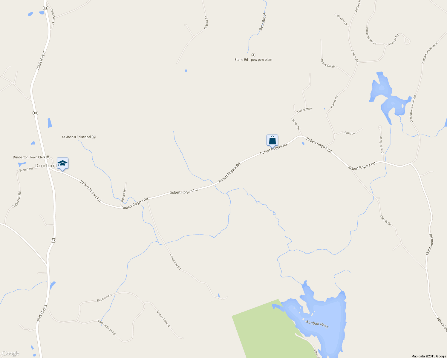 map of restaurants, bars, coffee shops, grocery stores, and more near 173 Robert Rogers Road in Dunbarton