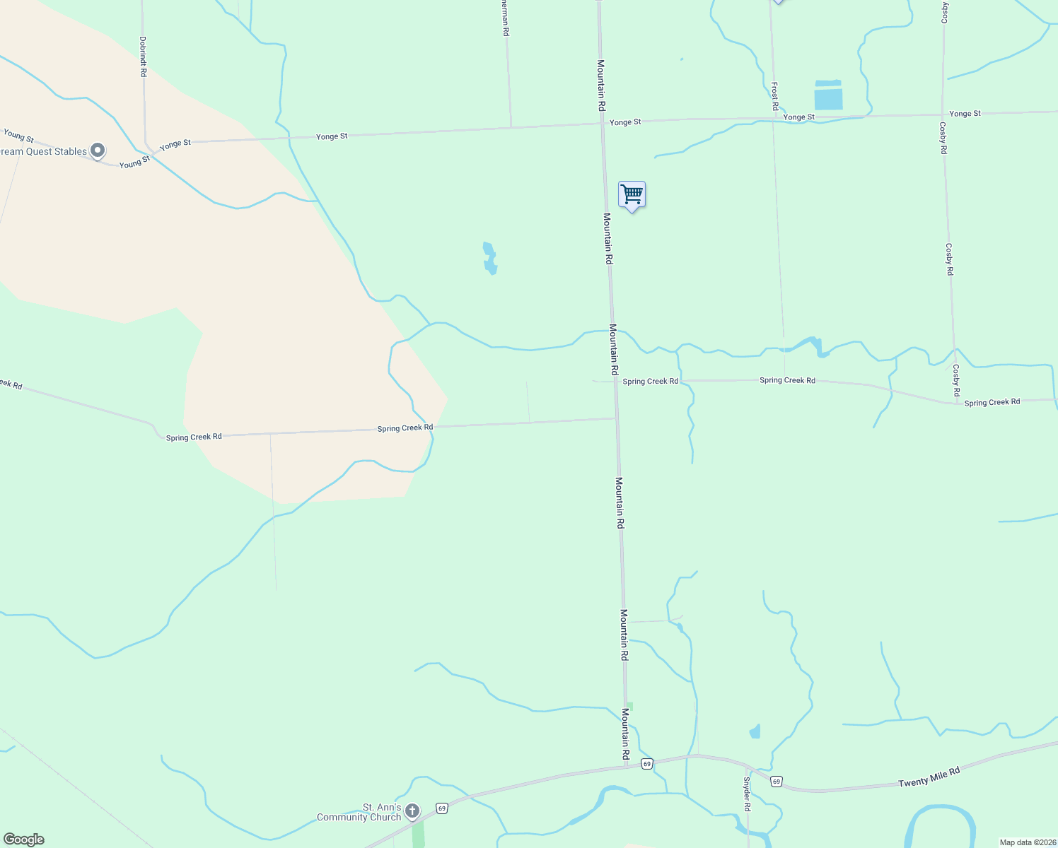 map of restaurants, bars, coffee shops, grocery stores, and more near 5308 Spring Creek Road in Smithville