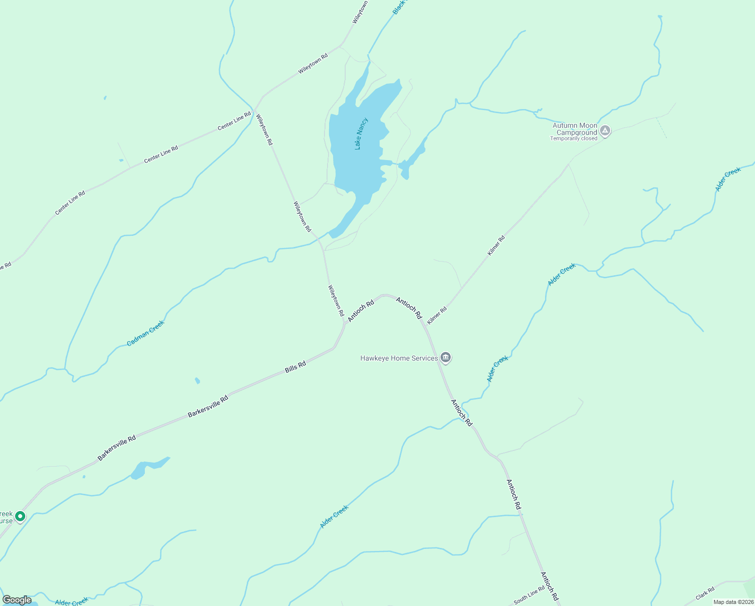 map of restaurants, bars, coffee shops, grocery stores, and more near 7297 Antioch Road in Middle Grove
