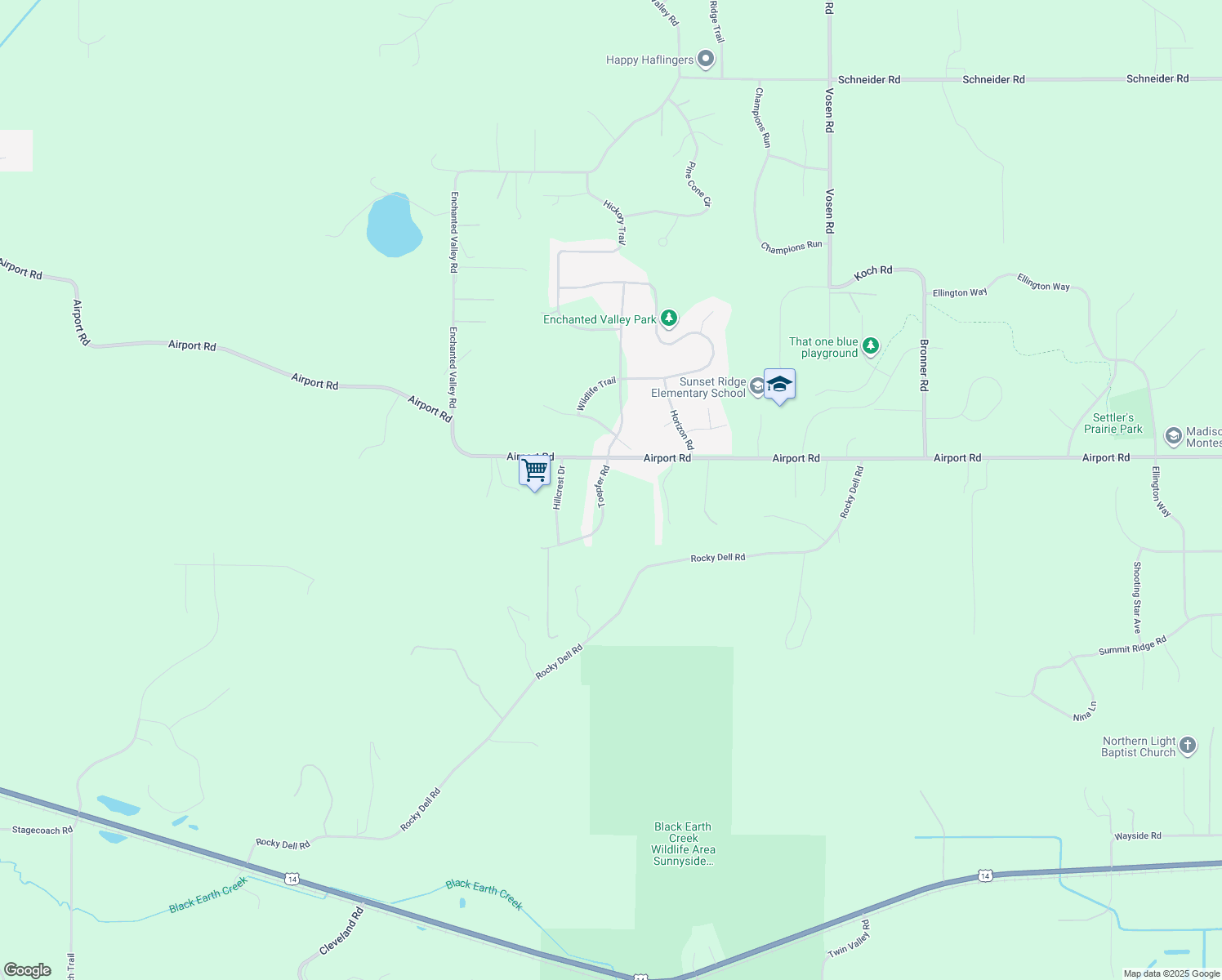 map of restaurants, bars, coffee shops, grocery stores, and more near 4642 Toepfer Road in Middleton