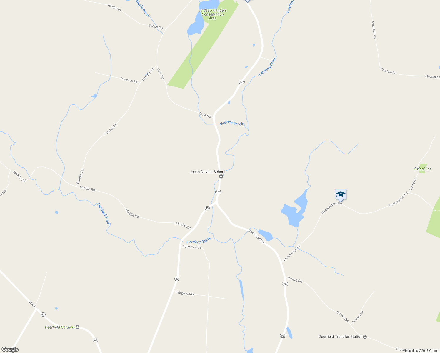 map of restaurants, bars, coffee shops, grocery stores, and more near 89 Raymond Road in Deerfield