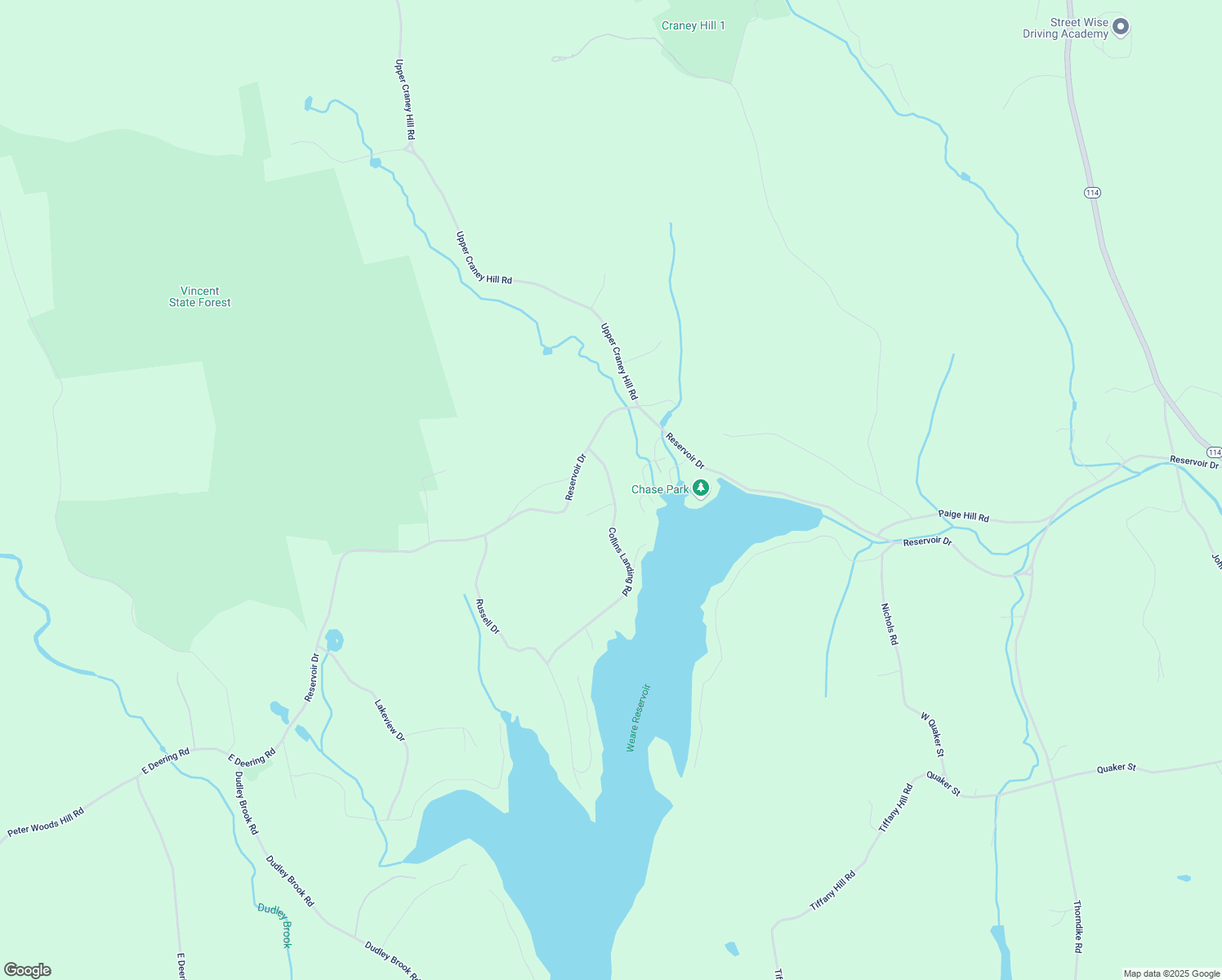 map of restaurants, bars, coffee shops, grocery stores, and more near 62 Collins Landing Road in Weare