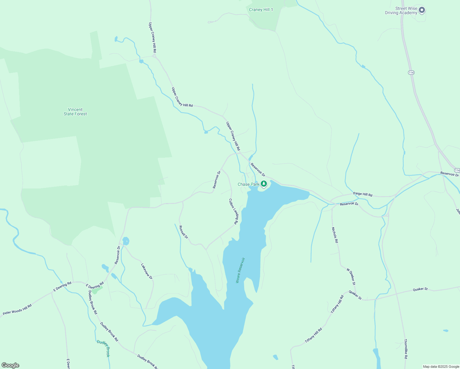 map of restaurants, bars, coffee shops, grocery stores, and more near 62 Collins Landing Road in Weare