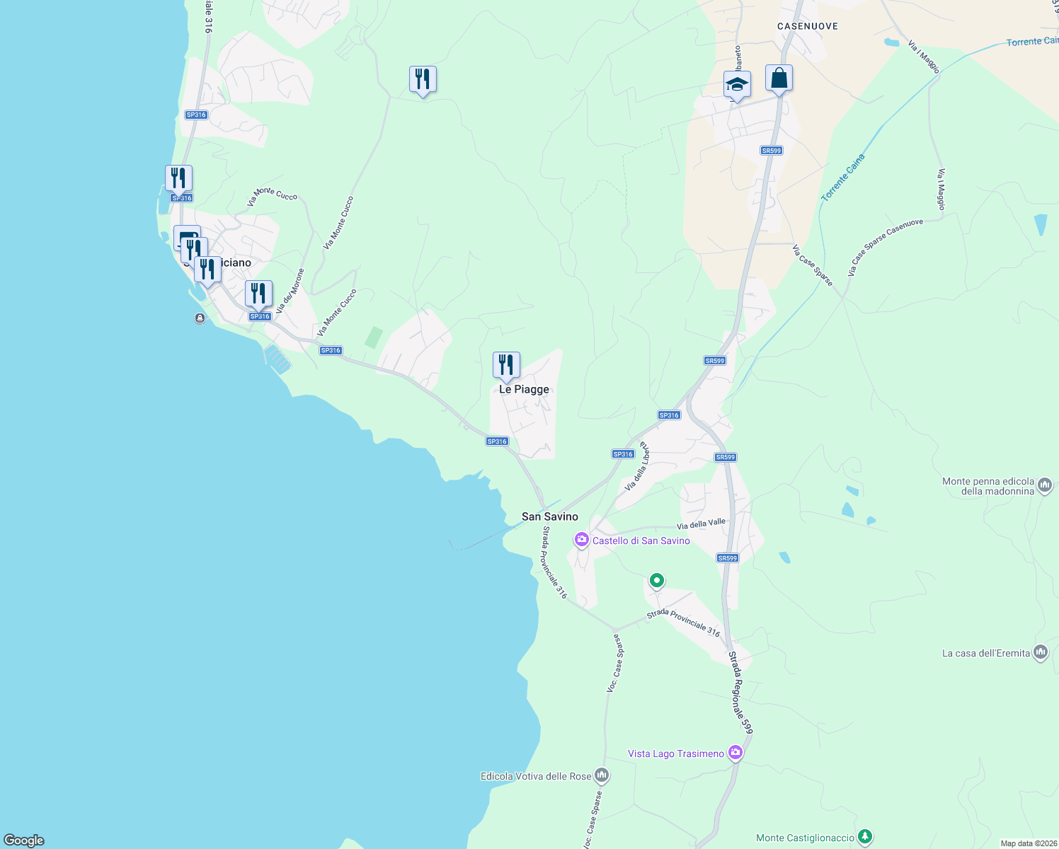 map of restaurants, bars, coffee shops, grocery stores, and more near 10 Via dei Romani in Le Piagge