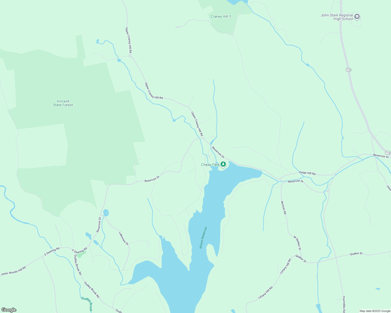 map of restaurants, bars, coffee shops, grocery stores, and more near 425 Reservoir Drive in Weare