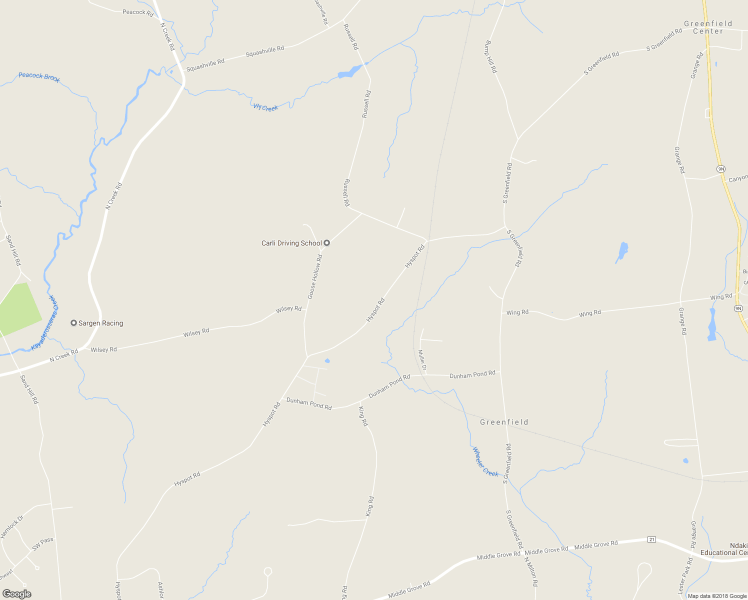 map of restaurants, bars, coffee shops, grocery stores, and more near 326 Hyspot Road in Greenfield Center