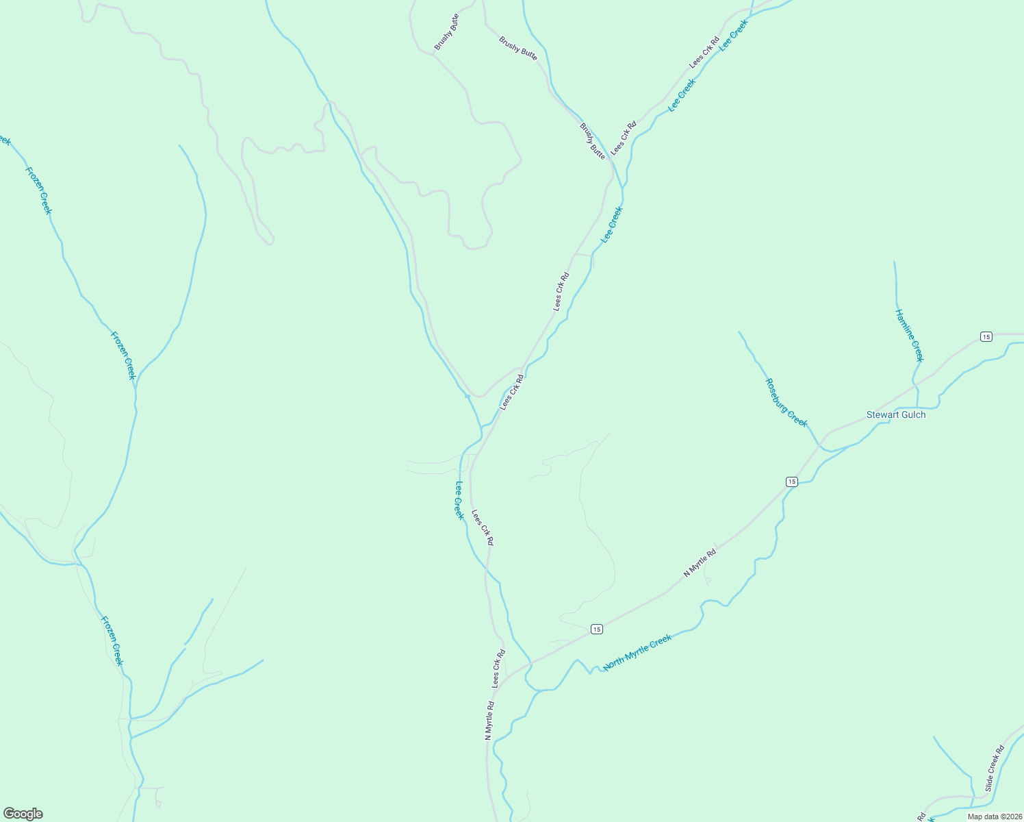 map of restaurants, bars, coffee shops, grocery stores, and more near 1097 Lees Creek Road in Myrtle Creek