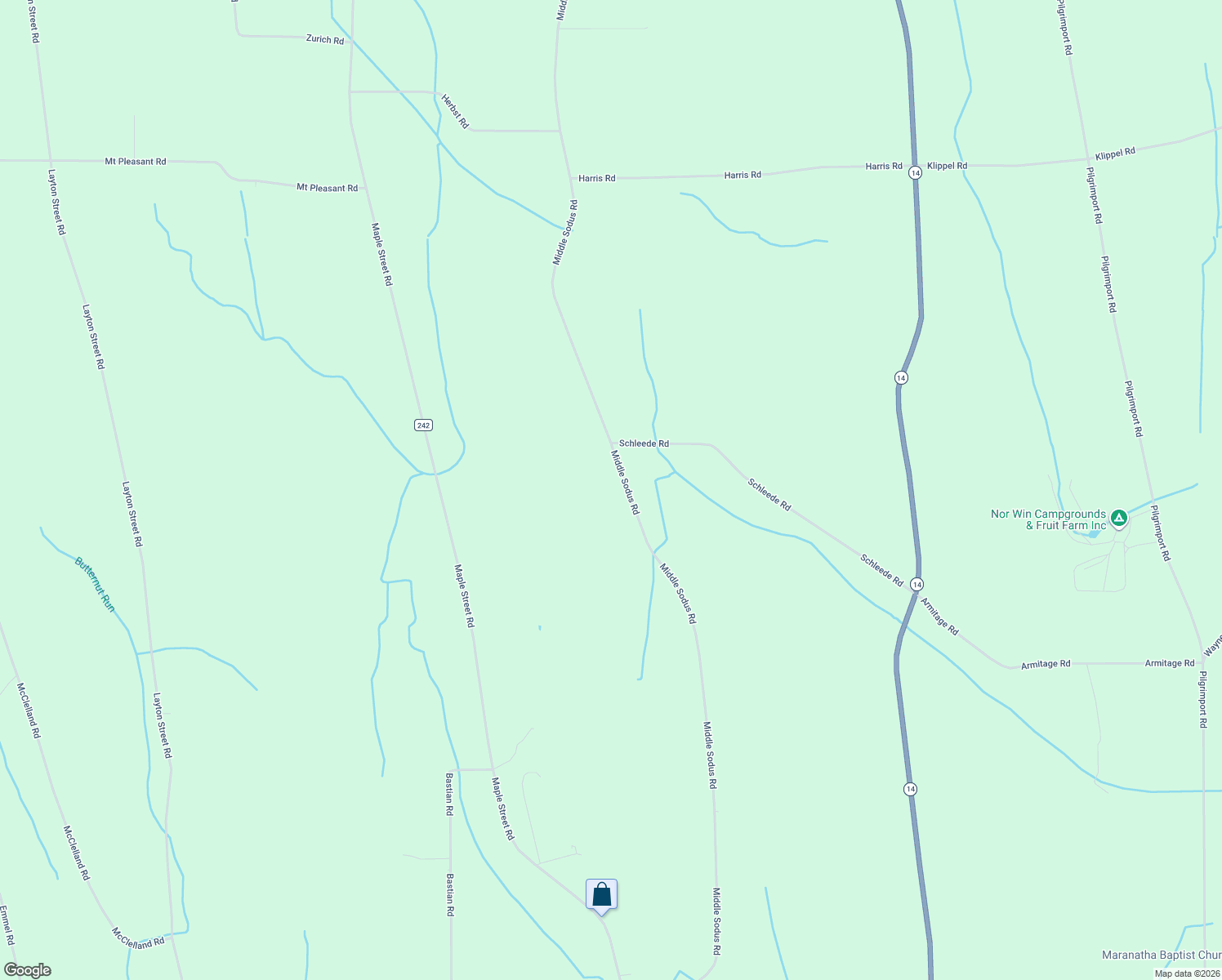 map of restaurants, bars, coffee shops, grocery stores, and more near 3009 Middle Sodus Road in Lyons